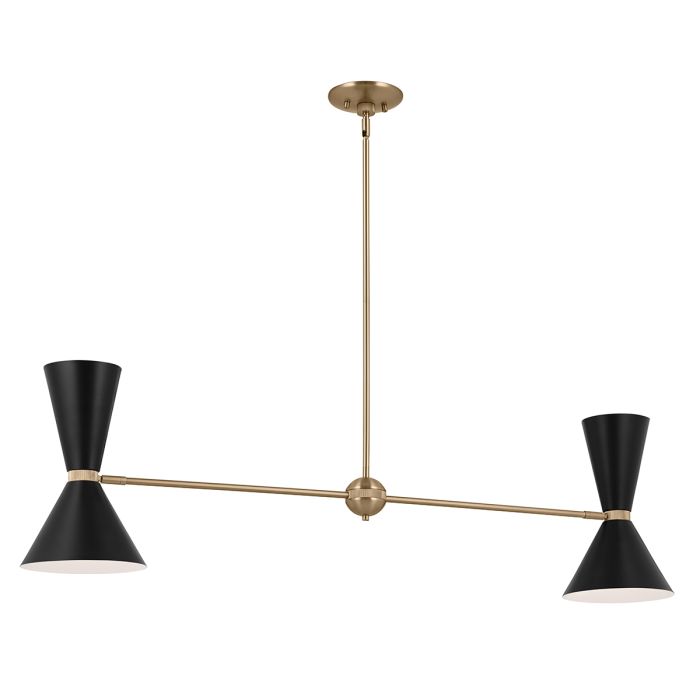 elstead lighting Phix 4 light 2 arm up and down linear Chandelier - Champagne Bronze Black