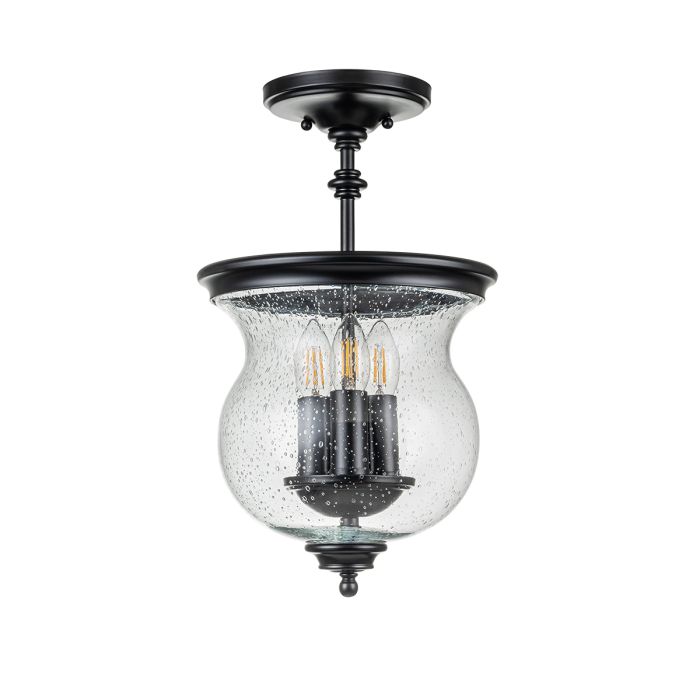 elstead lighting Pickering Lane 3 Light Semi-Flush - Black