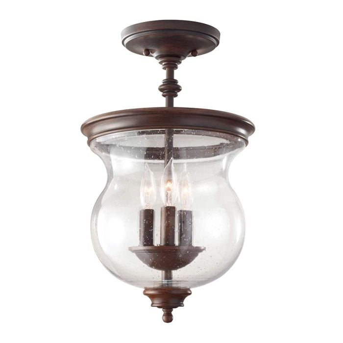 elstead lighting Pickering Lane 3 Light Semi-Flush - Heritage Bronze