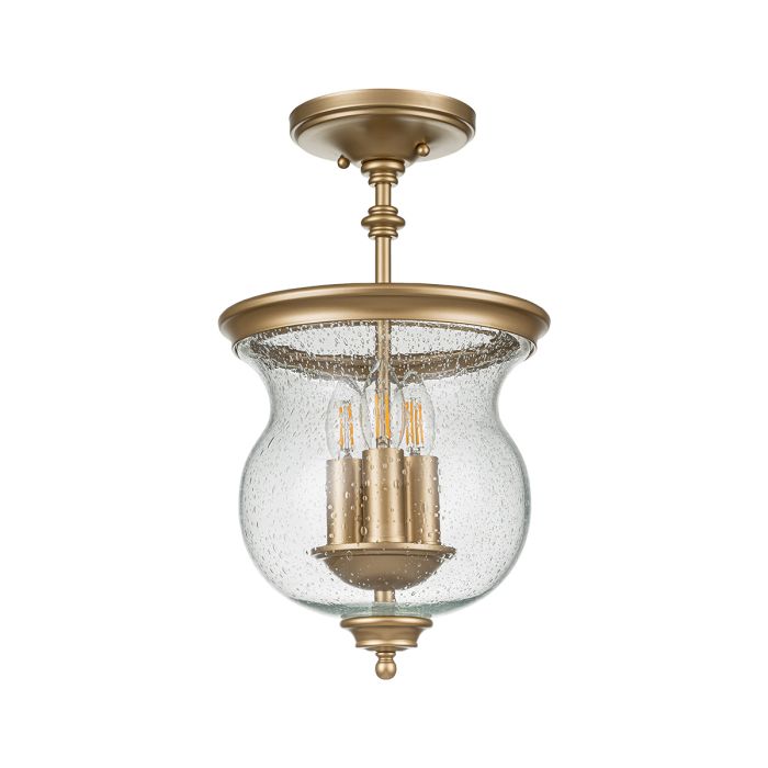 elstead lighting Pickering Lane 3 Light Semi-Flush - Painted Natural Brass