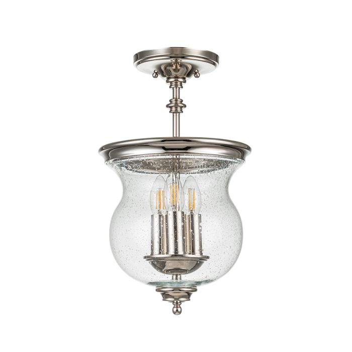 elstead lighting Pickering Lane 3 Light Semi-Flush - Polished Nickel