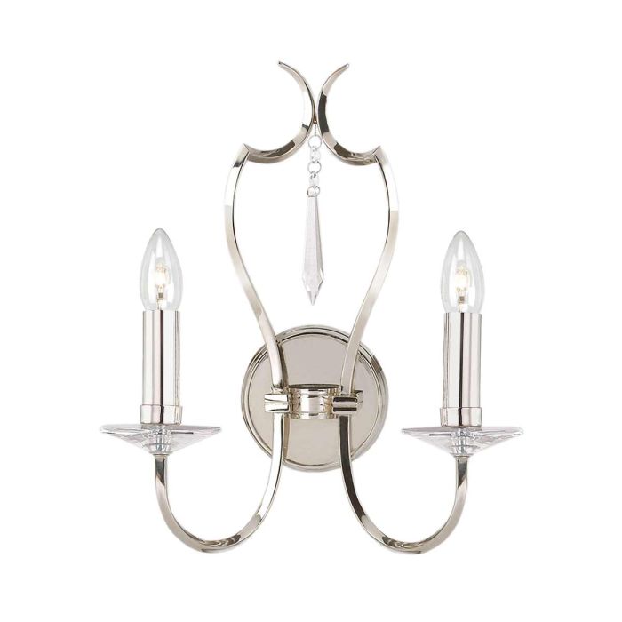 elstead lighting Pimlico 2 Light Wall Light - Polished Nickel