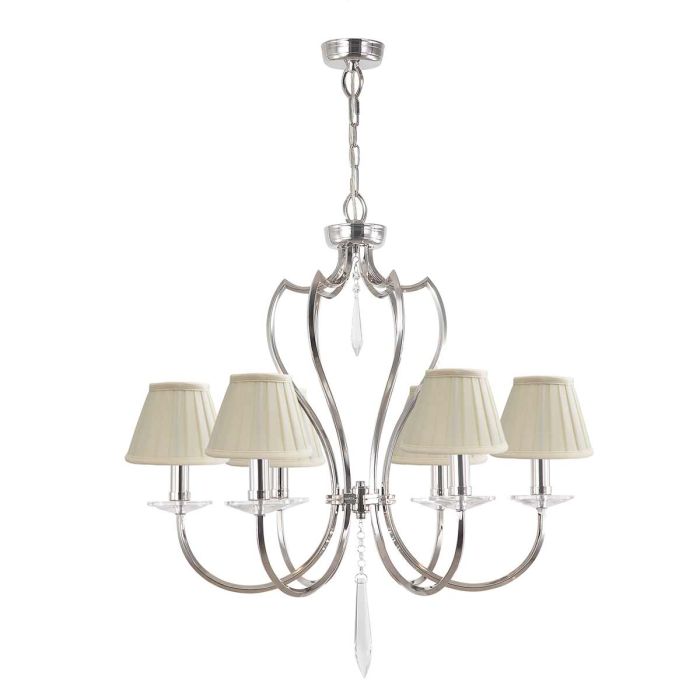 Elstead Lighting Pimlico 6 Light Chandelier - Polished Nickel