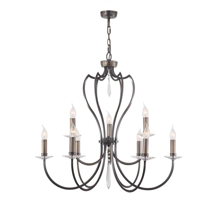 elstead lighting Pimlico 9 Light Chandelier - Dark Bronze