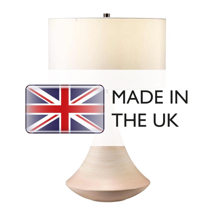 Elstead Lighting Pinner 1 Light Table Lamp - Subtle Pink & Matt Cream
