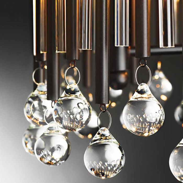 Elstead Lighting Piper 2 Light Wall Light - Espresso/Chrome