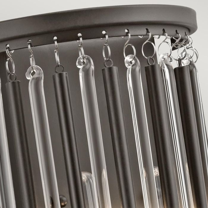 Elstead Lighting Piper 2 Light Wall Light - Espresso/Chrome