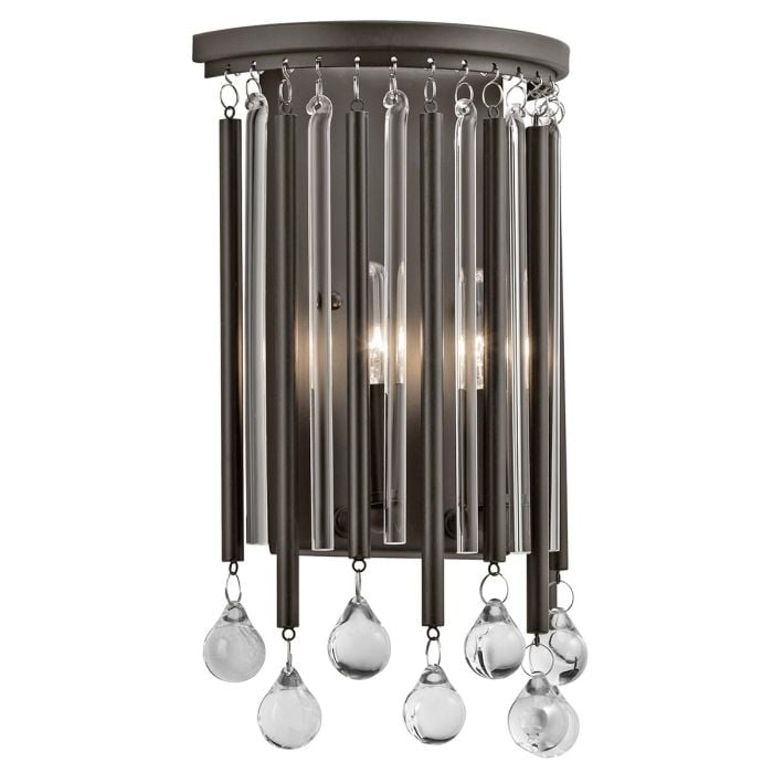 elstead lighting Piper 2 Light Wall Light - Espresso/Chrome