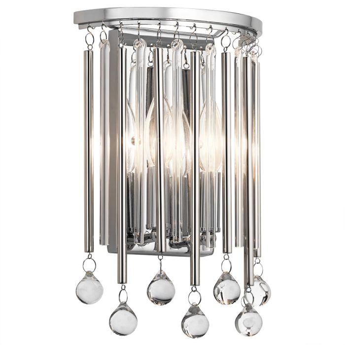 elstead lighting Piper 2 Light Wall Light - Polished Chrome