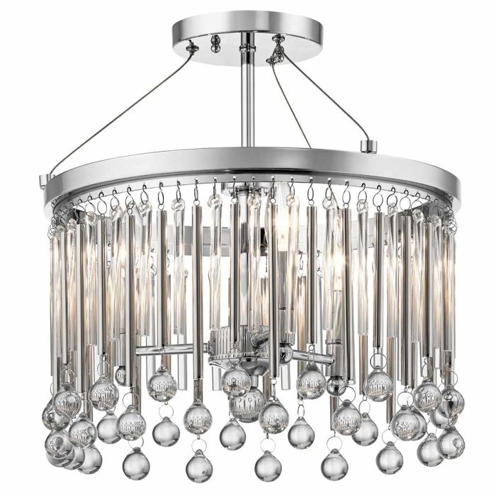 elstead lighting Piper 3 Light Semi-Flush - Polished Chrome