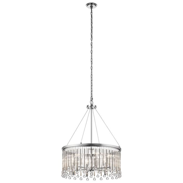 elstead lighting Piper 6 Light Chandelier/ Pendant - Polished Chrome