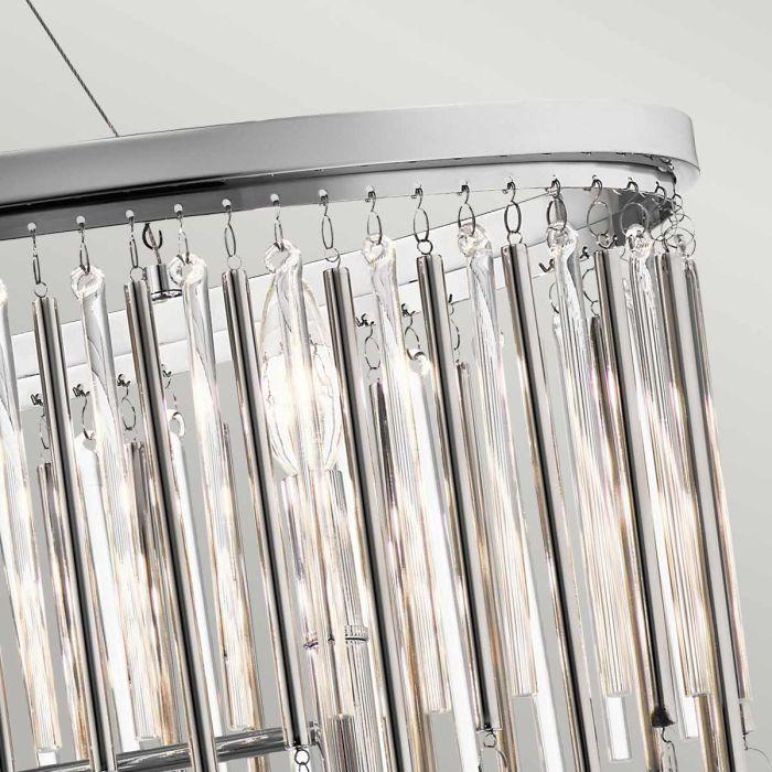 Elstead Lighting Piper 6 Light Oval Chandelier/ Pendant - Polished Chrome