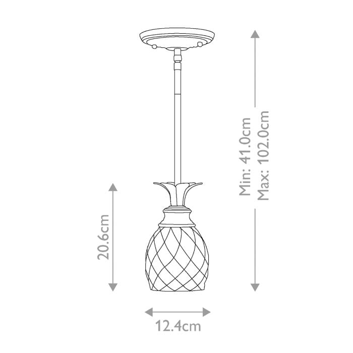 Elstead Lighting Plantation 1 Light Pendant - Burnished Brass