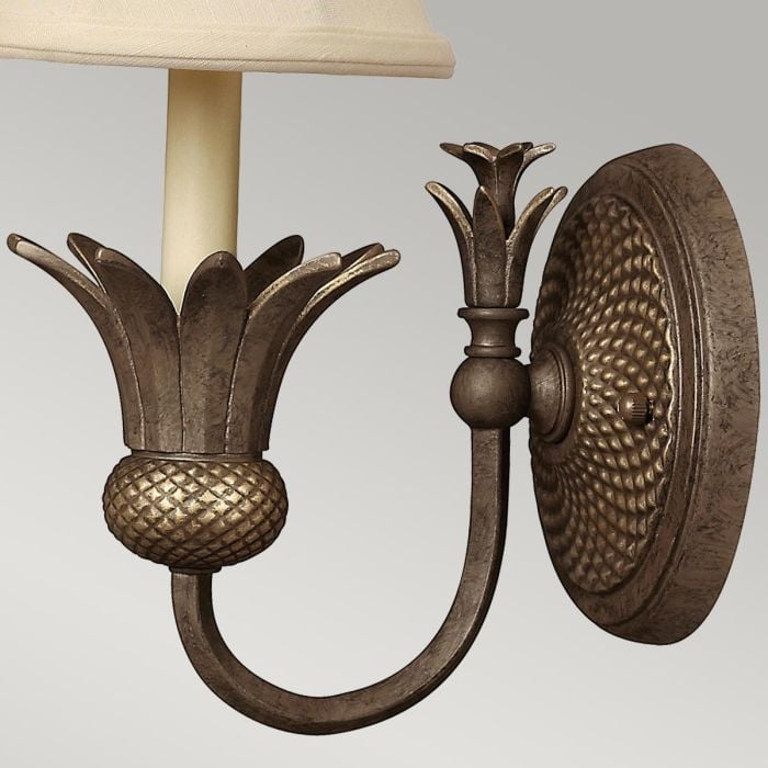 Elstead Lighting Plantation 1 Light Wall Light - Pearl Bronze
