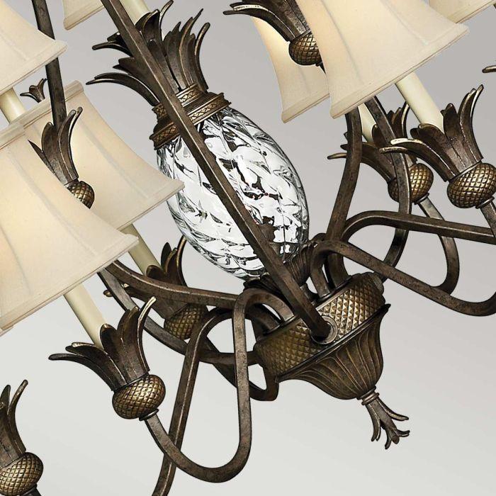Elstead Lighting Plantation 10 Light Chandelier - Pearl Bronze