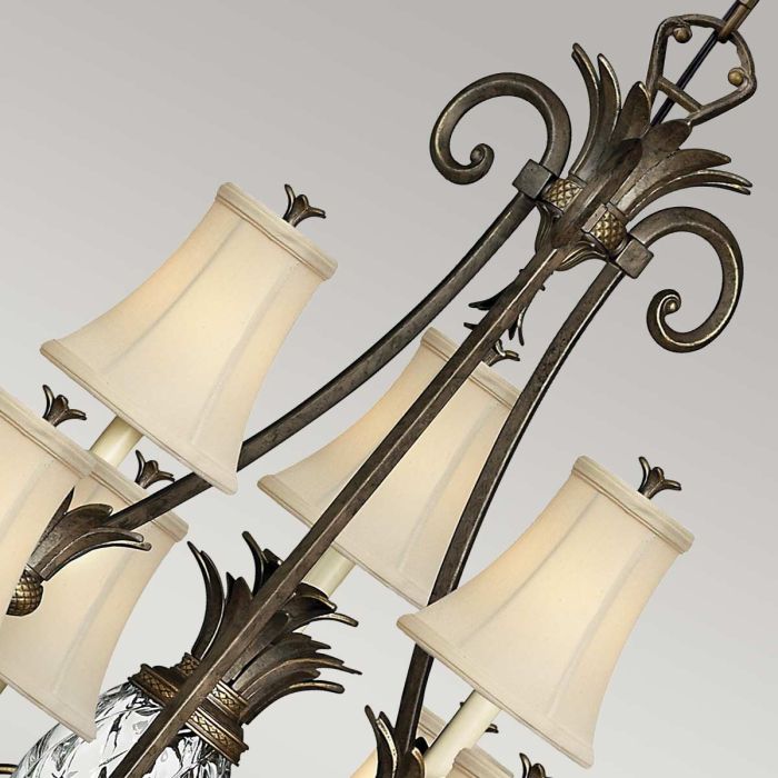Elstead Lighting Plantation 10 Light Chandelier - Pearl Bronze