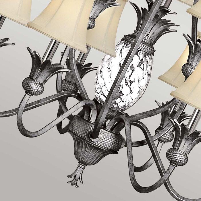 Elstead Lighting Plantation 10 Light Chandelier - Polished Antique Nickel