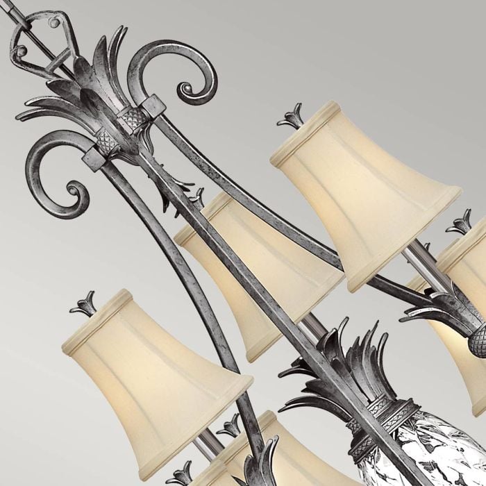 Elstead Lighting Plantation 10 Light Chandelier - Polished Antique Nickel