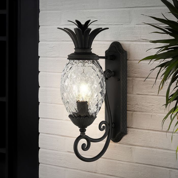 Elstead Lighting Plantation 1lt Medium Wall Lantern - Museum Black