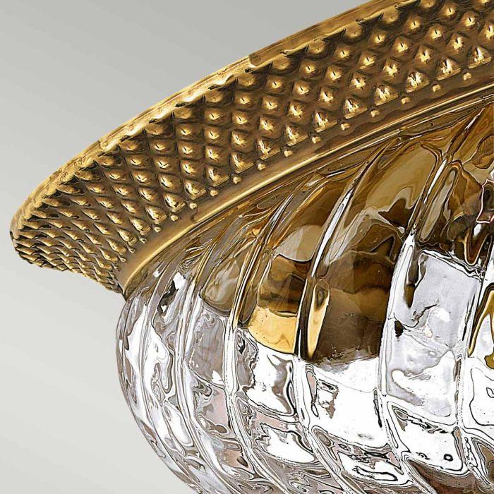 Elstead Lighting Plantation 2 Light Flush - Burnished Brass