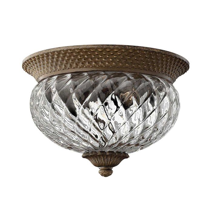 elstead lighting Plantation 2 Light Small Flush - Pearl Bronze