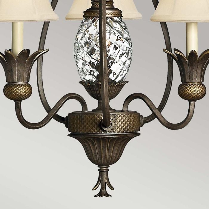 Elstead Lighting Plantation 3 Light Chandelier - Pearl Bronze