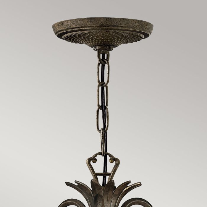 Elstead Lighting Plantation 3 Light Chandelier - Pearl Bronze