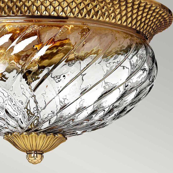 Elstead Lighting Plantation 3 Light Flush - Burnished Brass