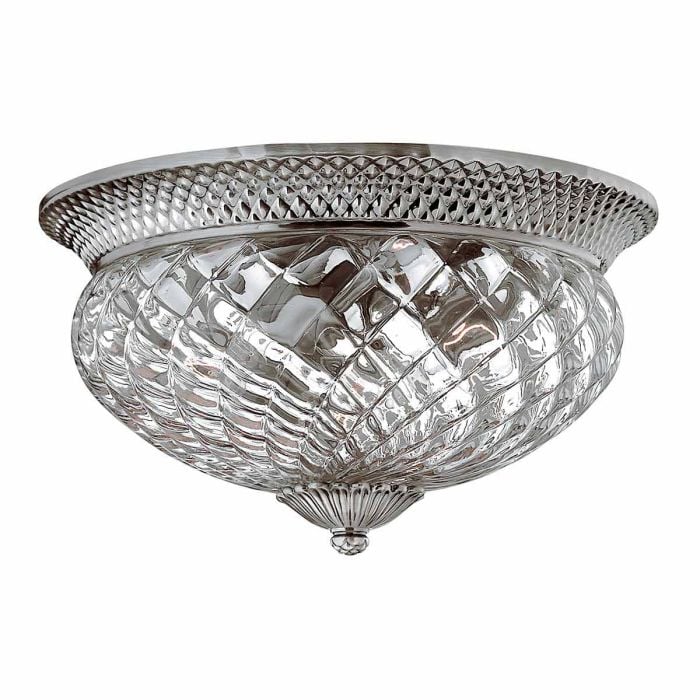 elstead lighting Plantation 3 Light Large Flush - Polished Antique Nickel