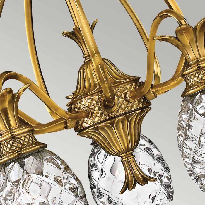 Elstead Lighting Plantation 5 Light Chandelier - Burnished Brass