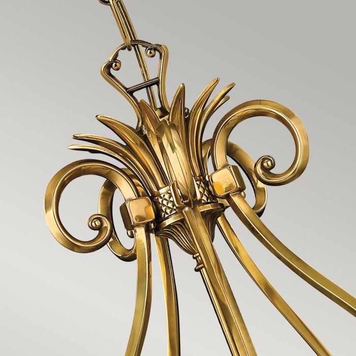 Elstead Lighting Plantation 5 Light Chandelier - Burnished Brass