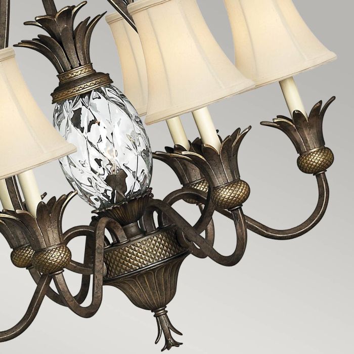 Elstead Lighting Plantation 7 Light Chandelier - Pearl Bronze