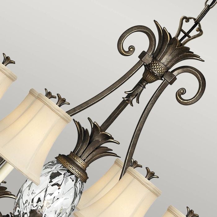 Elstead Lighting Plantation 7 Light Chandelier - Pearl Bronze