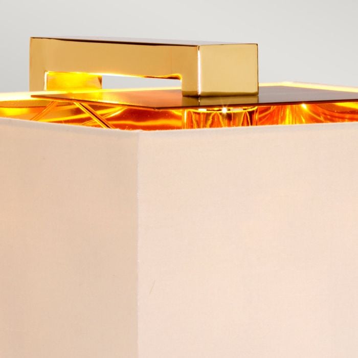 Elstead Lighting Plein 1 Light Table Lamp - Dark Brown/Polished Gold