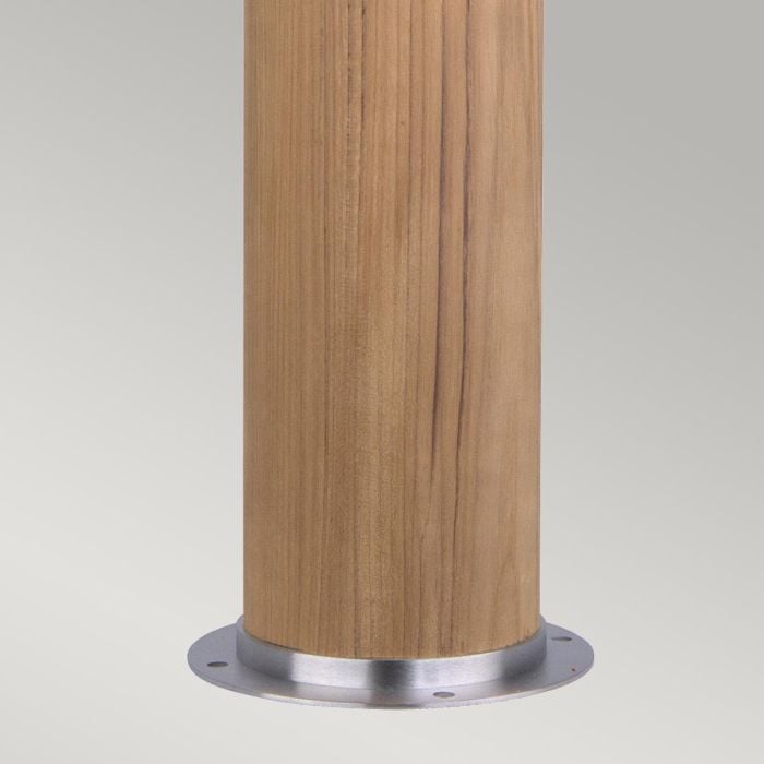 Elstead Lighting Poole 1 Light Bollard - Teak And Stainless Steel