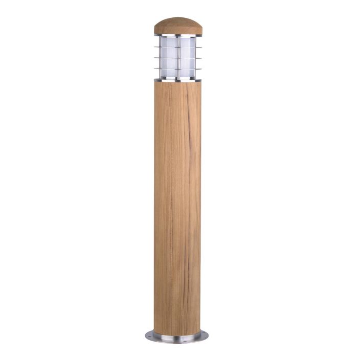 elstead lighting Poole 1 Light Bollard - Teak and Stainless Steel