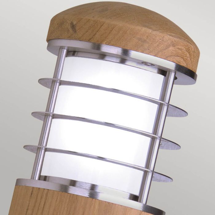 Elstead Lighting Poole 1 Light Wall Light - Teak And Stainless Steel