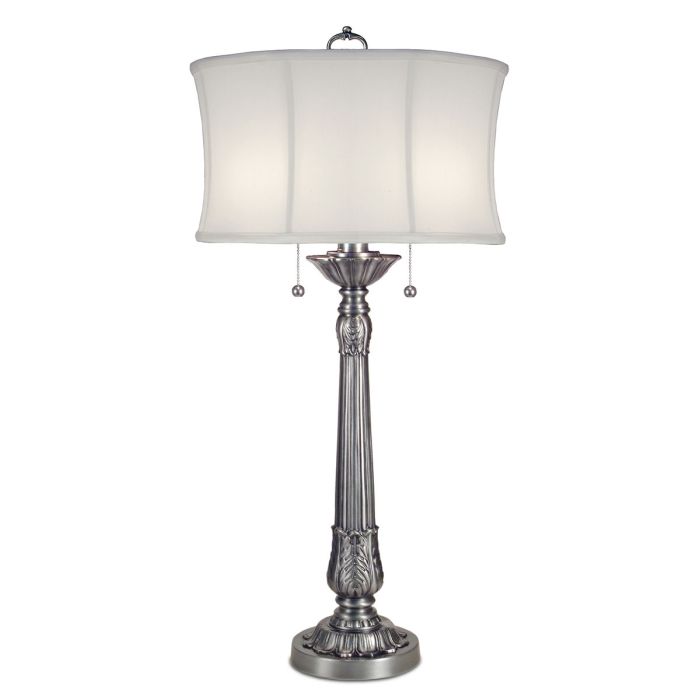 elstead lighting Presidential 2 Light Table Lamp - Pewter