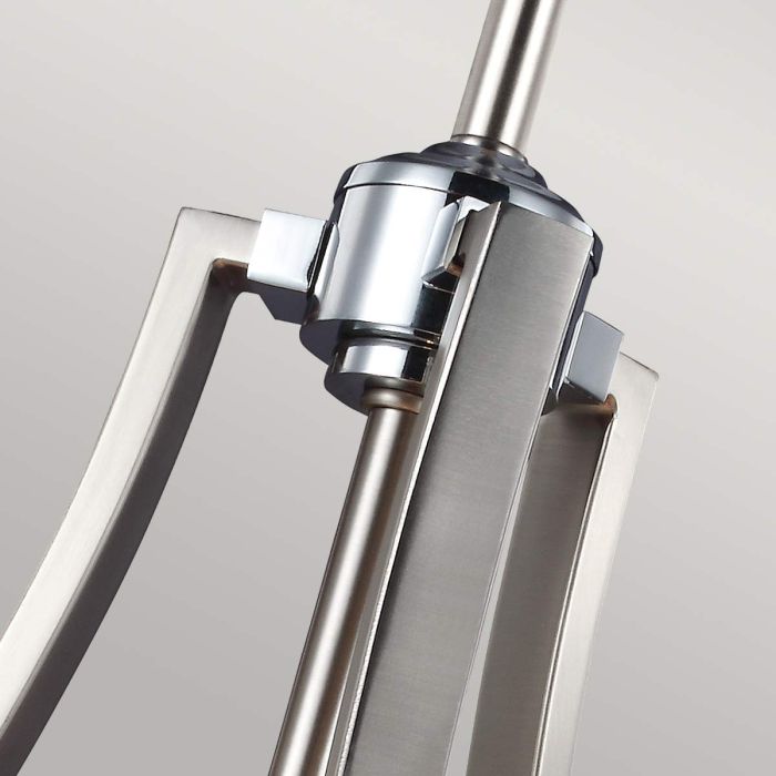 Elstead Lighting Prospect Park 4 Light Uplight Pendant - Satin Nickel With Chrome