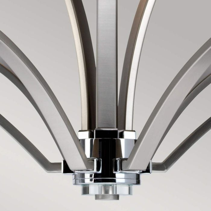 Elstead Lighting Prospect Park 9 Light Chandelier - Satin Nickel With Chrome