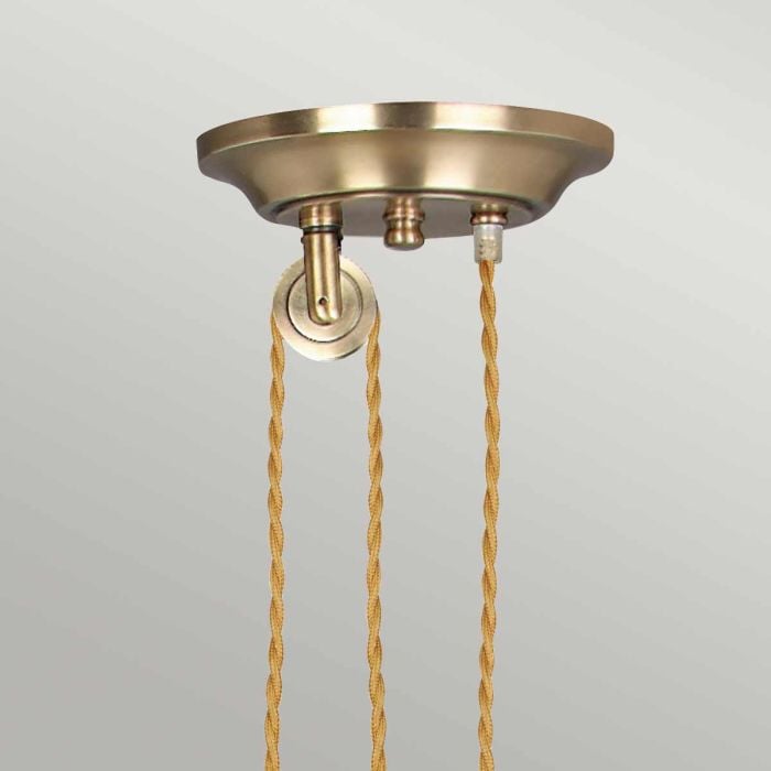 Elstead Lighting Provence 1 Light Rise And Fall Pendant - Aged Brass