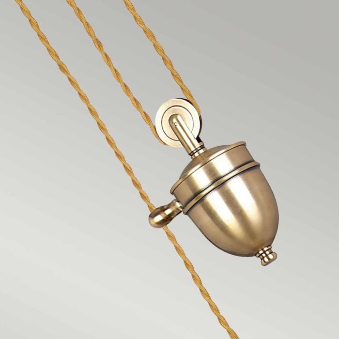 Elstead Lighting Provence 1 Light Rise And Fall Pendant - Aged Brass