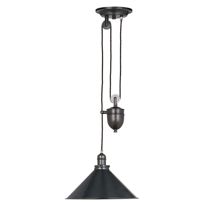 elstead lighting Provence 1 Light Rise and Fall Pendant - Old Bronze