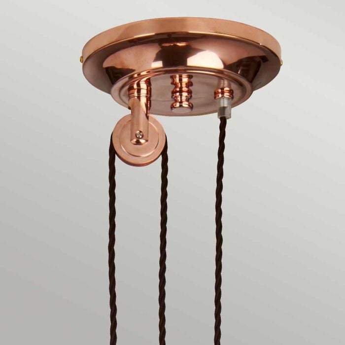 Elstead Lighting Provence 1 Light Rise And Fall Pendant - Polished Copper