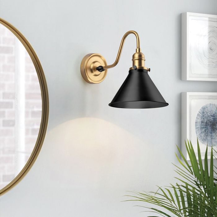 Elstead Lighting Provence 1 Light Wall Light - Aged Brass & Matte Black