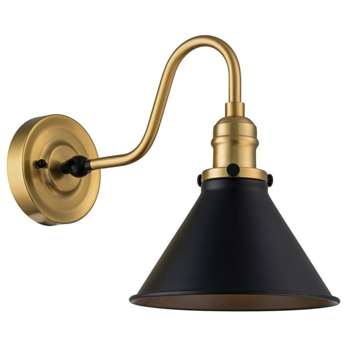 elstead lighting Provence 1 Light Wall Light - Aged Brass & Matte Black