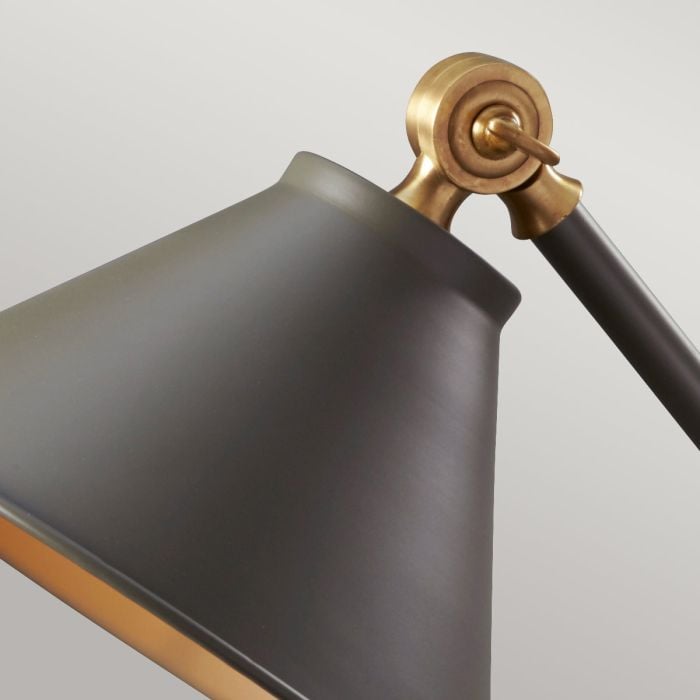 Elstead Lighting Provence Element 1 Light Mini Table Lamp - Dark Grey/Aged Brass