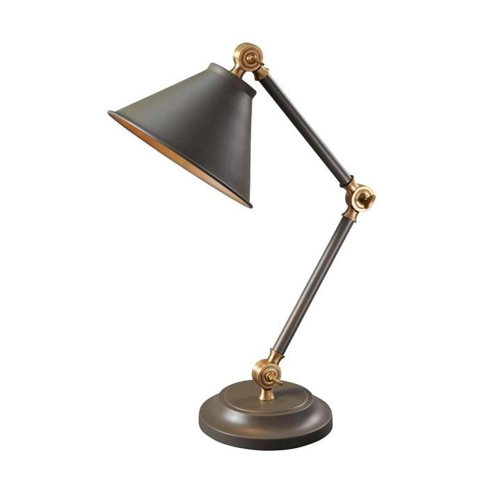 elstead lighting Provence Element 1 Light Mini Table Lamp - Dark Grey/Aged Brass