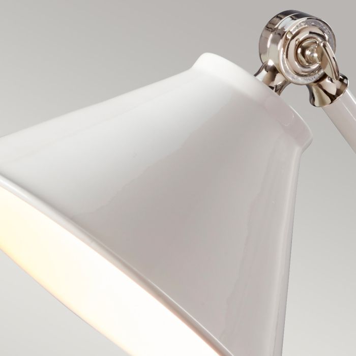 Elstead Lighting Provence Element 1 Light Mini Table Lamp - White/Polished Nickel