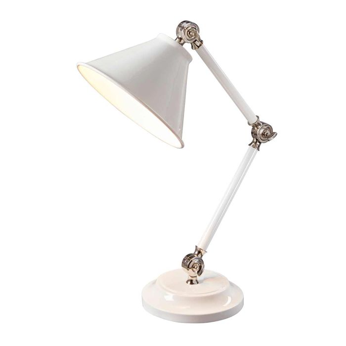 elstead lighting Provence Element 1 Light Mini Table Lamp - White/Polished Nickel